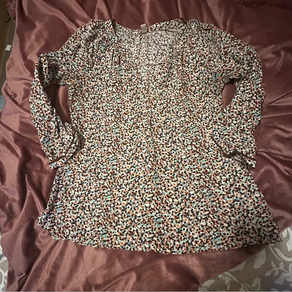 Esprit Brown and Tan Fitted Blouse